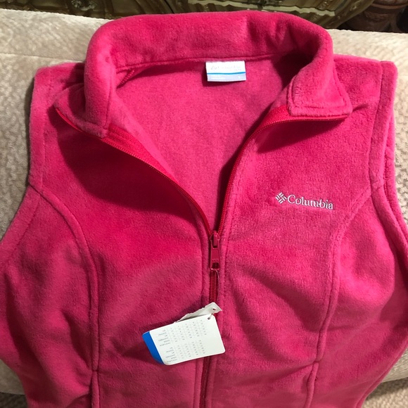 Columbia New Pink Fleece Vest SZ S - Picture 2 of 3